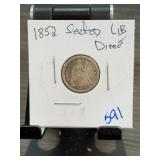 1852 Seated Liberty Dime