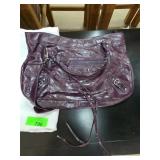 Balenciaga Paris Purple Leather Handbag