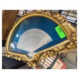 Fan in Ornate Gold Shadow Box Frame