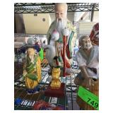 Asian Ceramic Figurines and Lion