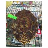 Carnival Glass Grape and Leaf Oval Platter