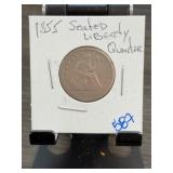 1855 Seated Liberty Quarter Dollar