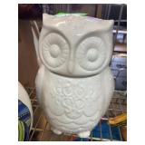 World Market White Ceramic Owl Jar