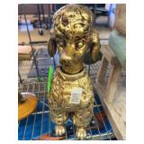 Gold Painted Poodle Cookie Jar