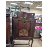 General Electric Wood Console Radio Cabinet