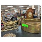 Brass Hammered Tub and Decorative Brass Slew