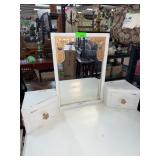 White Wooden Vanity Table with Mirror