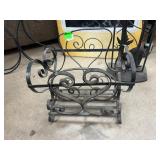 Wrought Iron Scrollwork Magazine Rack