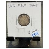 1872 Seated Liberty Half Dime Silver Coin