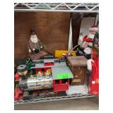 Novelty Santa Figurines and Train