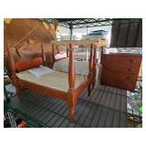 Dollhouse Wooden Bed and Dresser Set
