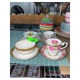 Porcelain Teacups and Saucers