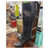 Via Spiga Black Leather Knee-High Boots