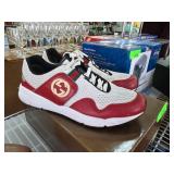 Gucci Men's Red and White Sneakers, Size 9