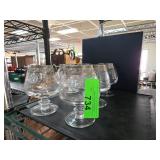 6pc Etched Glass Brandy Snifter Set