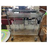 Three-Tier Metal Wire Rolling Utility Cart