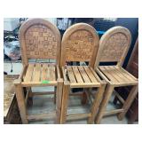 Three Wooden Bar Stools