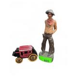 Western Cowboy Figurine & Wells Fargo Stage Bank