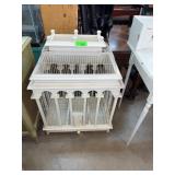 White Wooden and Metal Decorative Birdcage