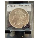 1921-D Morgan Silver Dollar AU