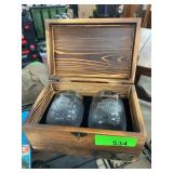 Harley-Davidson Glasses in Wooden Box