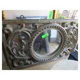 Decorative Cast Metal Framed Wall Mirror