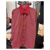 Modena Red Striped Cotton Shirt, 18 Tall