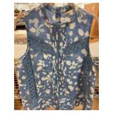 Vanessa Virginia Blue Floral Sleeveless Top