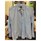 TailorByrd Collection Blue Check Shirt, Large
