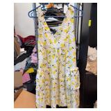 Piamita Lemon Print Dress, Medium