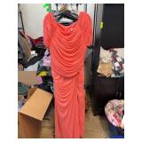 Cinderella Coral Ruched Dress, Size 4XL