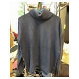 360Cashmere Navy Turtleneck Sweater, Small