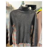 DKNY Ribbed Gray Turtleneck Sweater