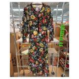 TOPSHOP Floral Long Sleeve Dress, Size 8