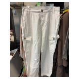 Amadi White Cargo Pants, Size Medium
