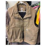 Carhartt Brown Canvas Vest, Size Large