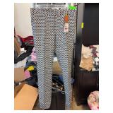 Etro Black and White Patterned Pants, Size 44