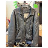 John Ashford Black Leather Jacket, Medium