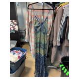 RAGA Blue and Beige Patterned Maxi Dress, L