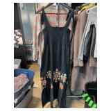 Candela NYC Black Embroidered Dress, Medium