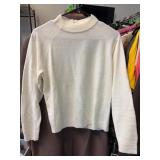 Karen Scott White Acrylic Sweater, Medium