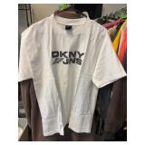DKNY JNS White T-Shirt, Size Large