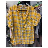 BP Yellow Plaid Large Shirt Dress