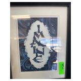 Abstract Face Cutout Mixed Media Art