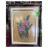 Framed Floral Pastel by Gislene, 1993, 24.5'x