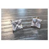 Sterling Silver Square Stud Earrings