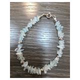 Sterling Silver and Aquamarine Chip Bracelet