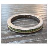 Sterling Silver and Peridot Eternity Band