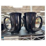 Four Piece Black Amethyst Mugs