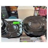 Lot of Mixed Black Amethyst Glass Plates